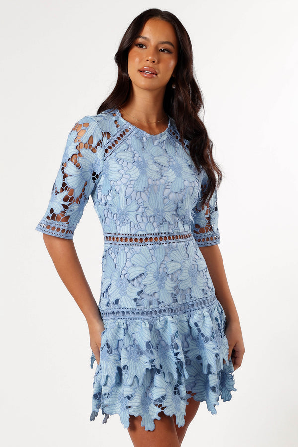 Petal and Pup USA DRESSES Destan Mini Dress - Blue Multi