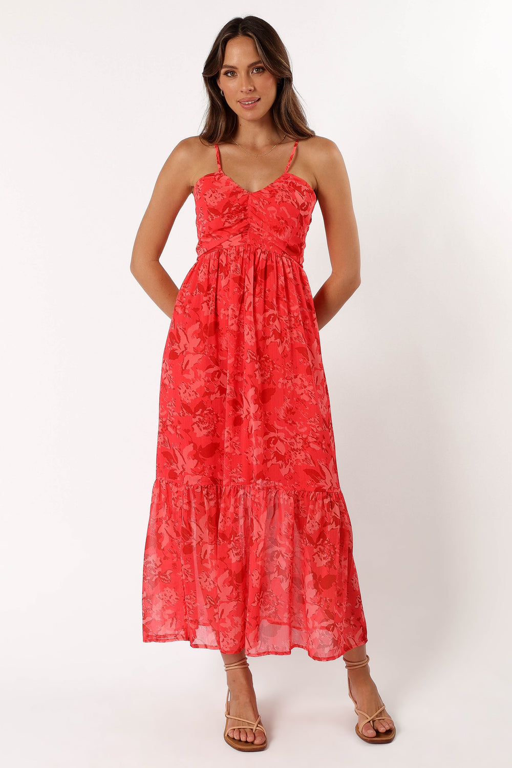 Petal and Pup USA DRESSES Destiny Midi Dress - Red