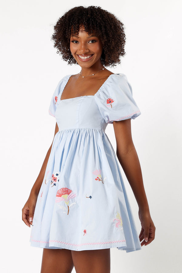 Petal and Pup USA DRESSES Dianna Mini Dress - Blue