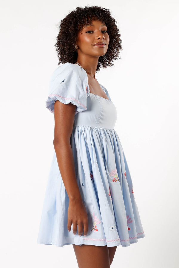 Petal and Pup USA DRESSES Dianna Mini Dress - Blue