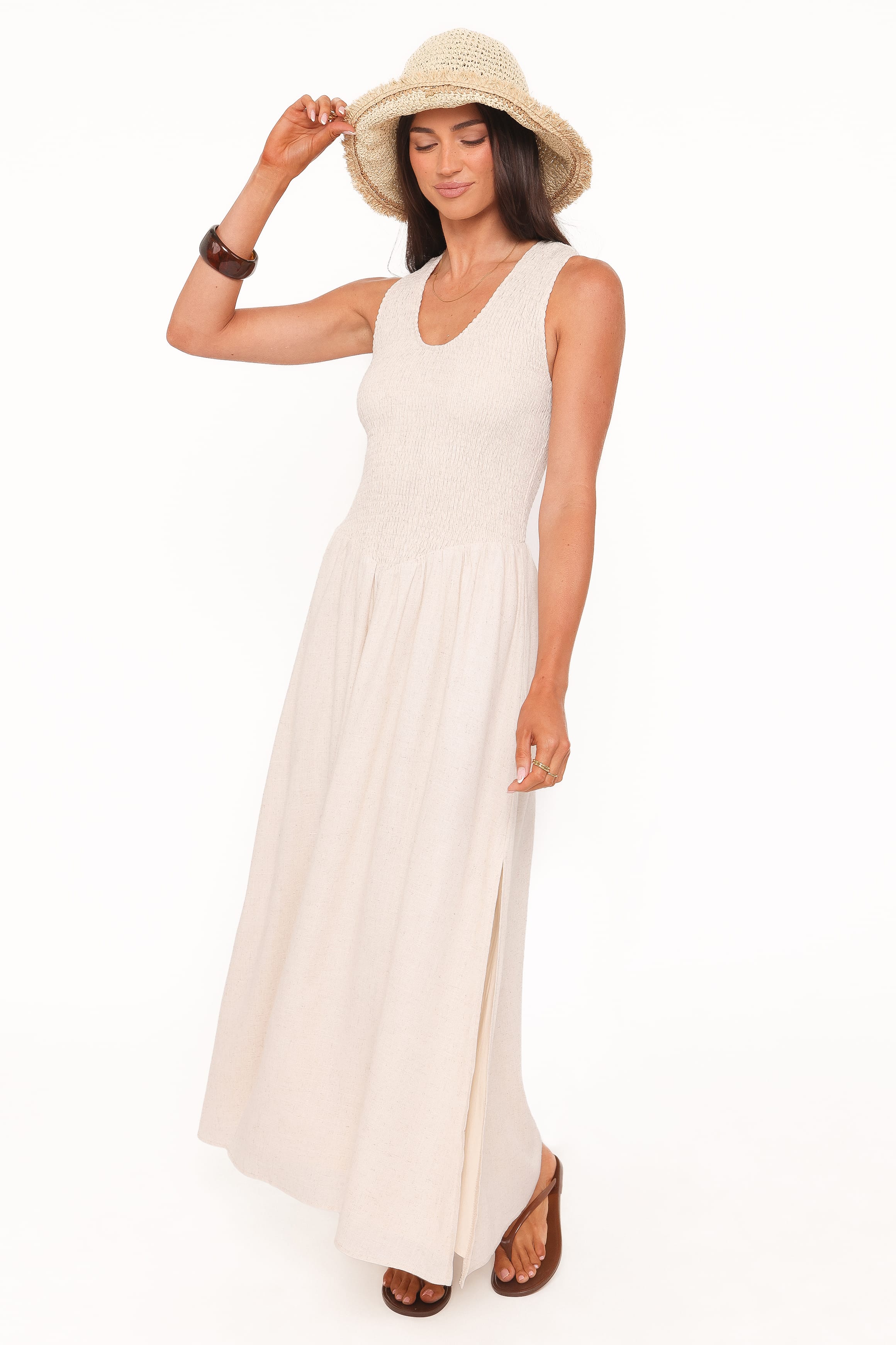 Petal and Pup USA DRESSES Dimity Maxi Dress - Oatmeal