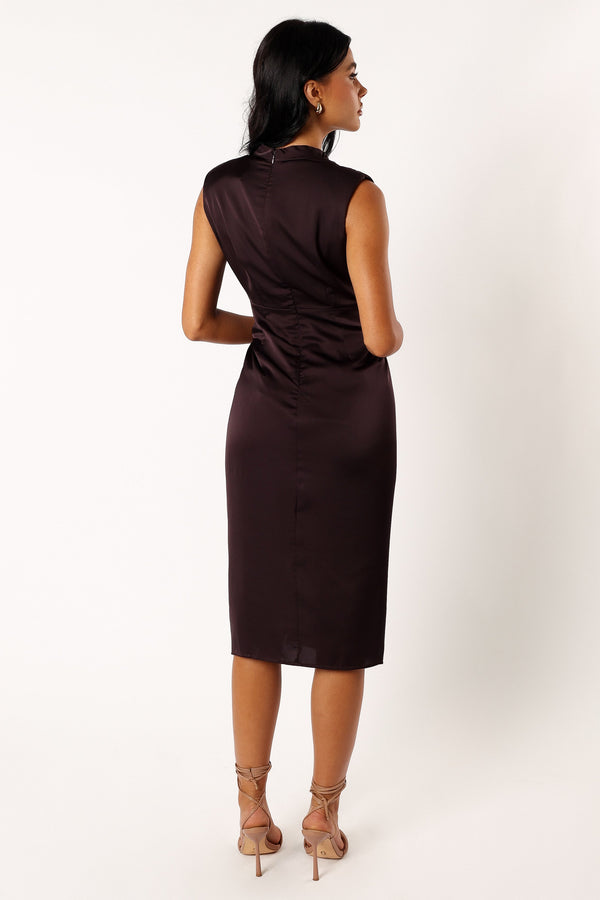 Petal and Pup USA DRESSES Dina Midi Dress - Black Coffee