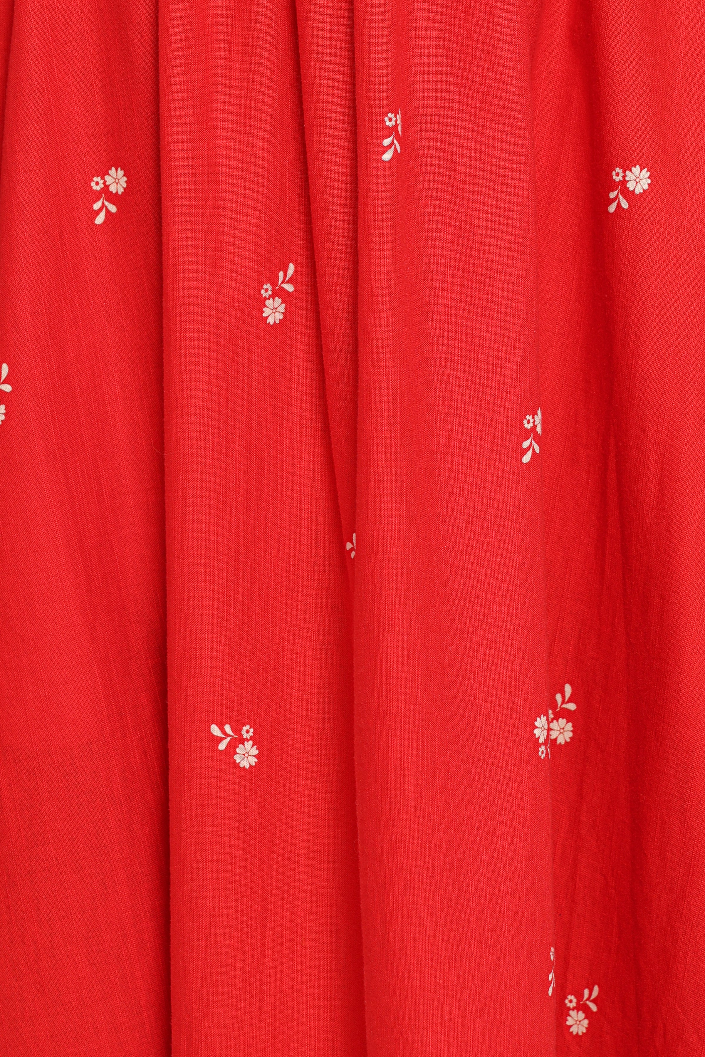 Petal and Pup Women's Domenica Shirred Long Sleeve Midi Dress - Red Floral Bandana