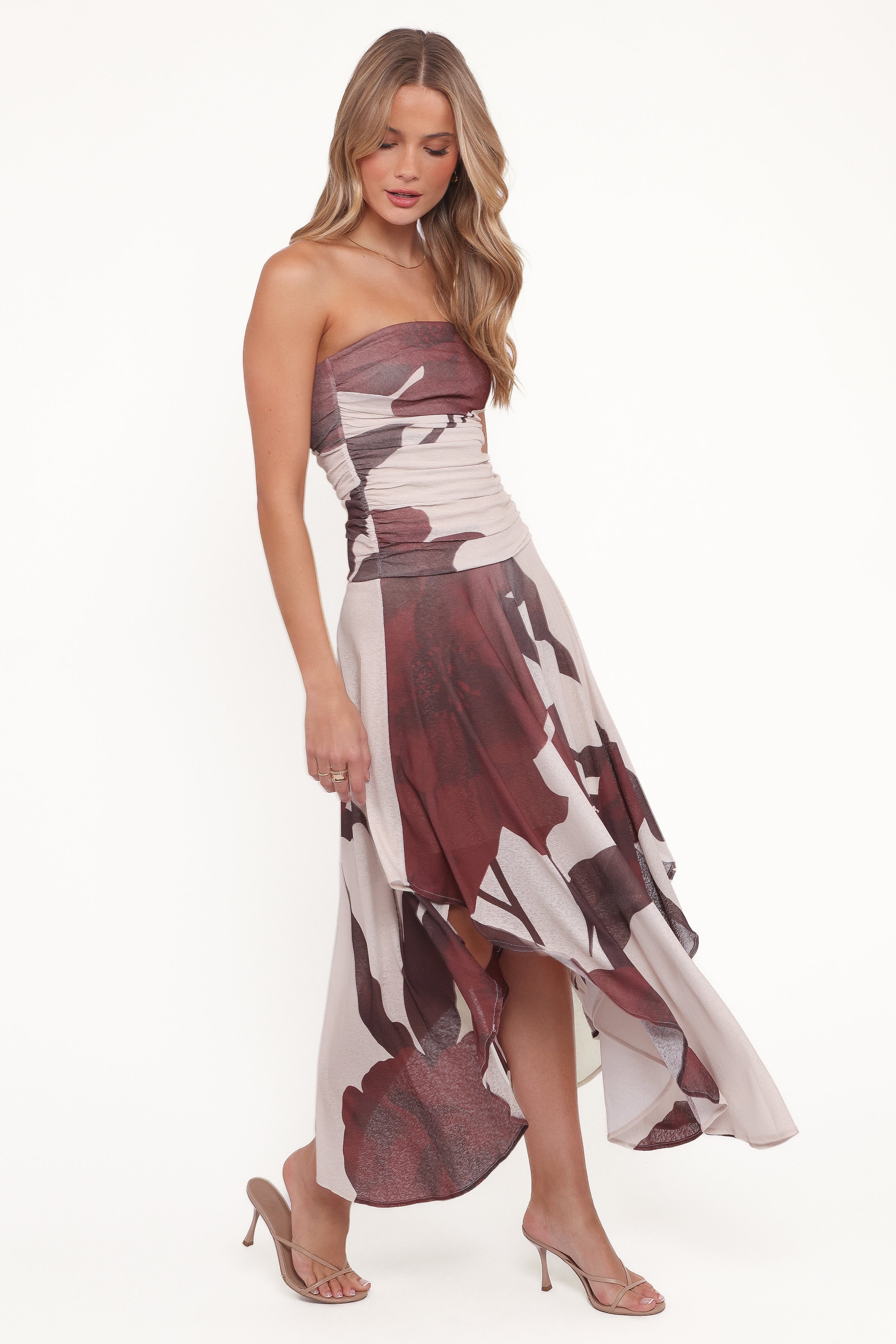 Petal and Pup USA DRESSES Doreen Midi Dress - Brown Floral