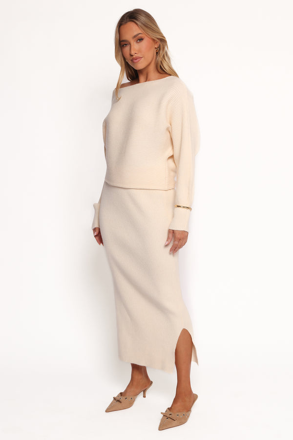 Petal and Pup USA DRESSES Duncan Knit Dress - Cream