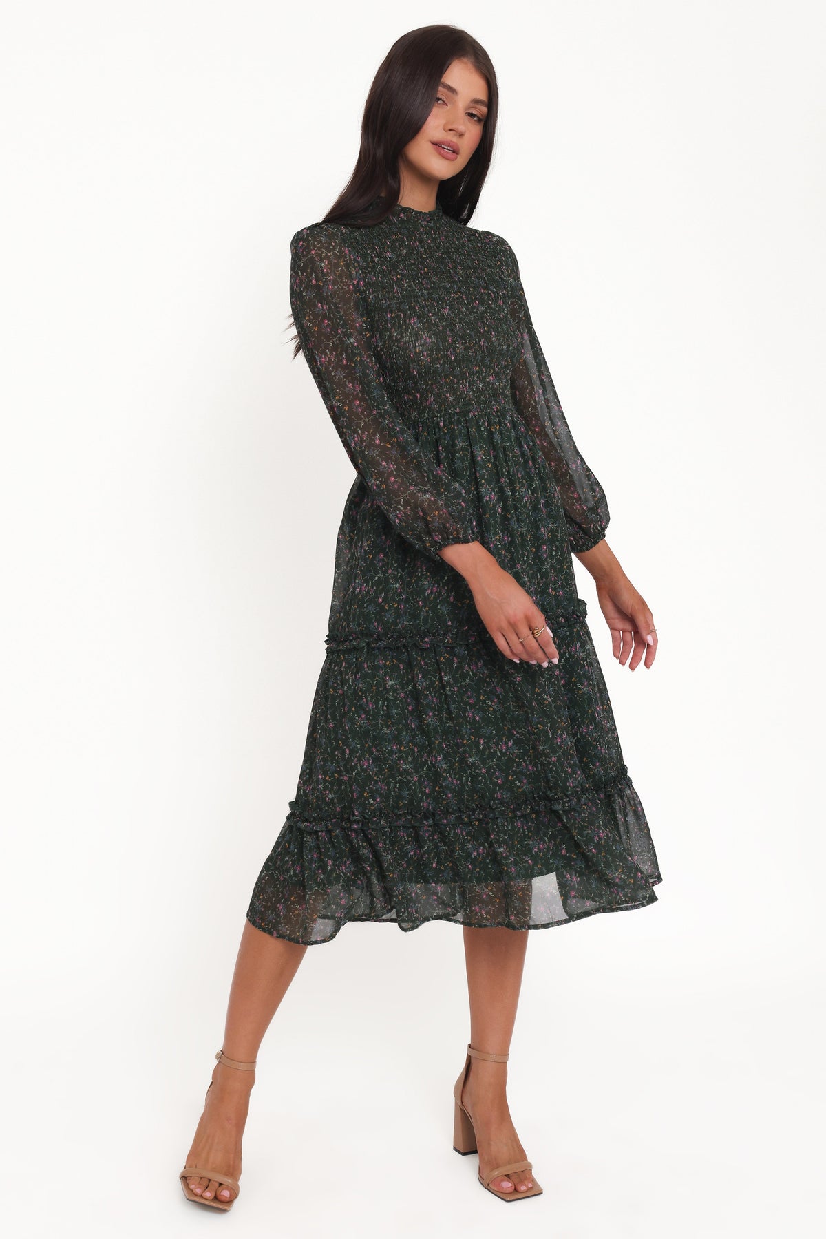 pierre floral long sleeve lace midi dress petal & pup Petal & Pup Pierre Floral Long Sleeve Lace Midi Dress