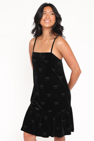 Petal and Pup USA DRESSES Eileen Mini Dress - Black Velvet
