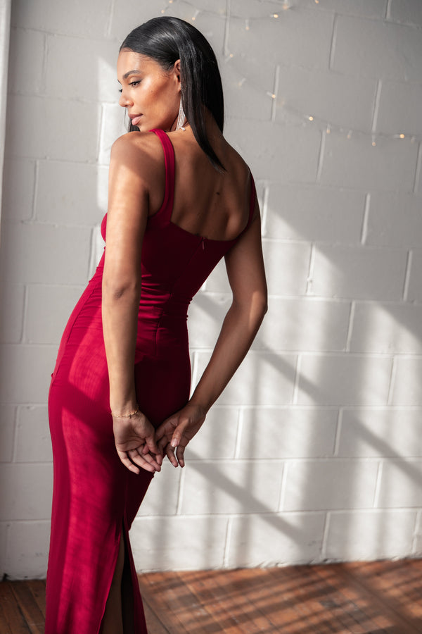 Petal and Pup USA DRESSES Eira Maxi Dress - Wine