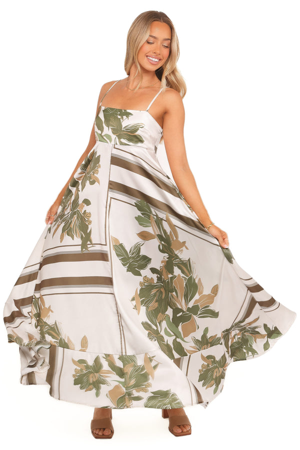 Petal and Pup USA DRESSES Elanor Maxi Dress - Olive Print