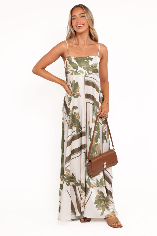 Petal and Pup USA DRESSES Elanor Maxi Dress - Olive Print