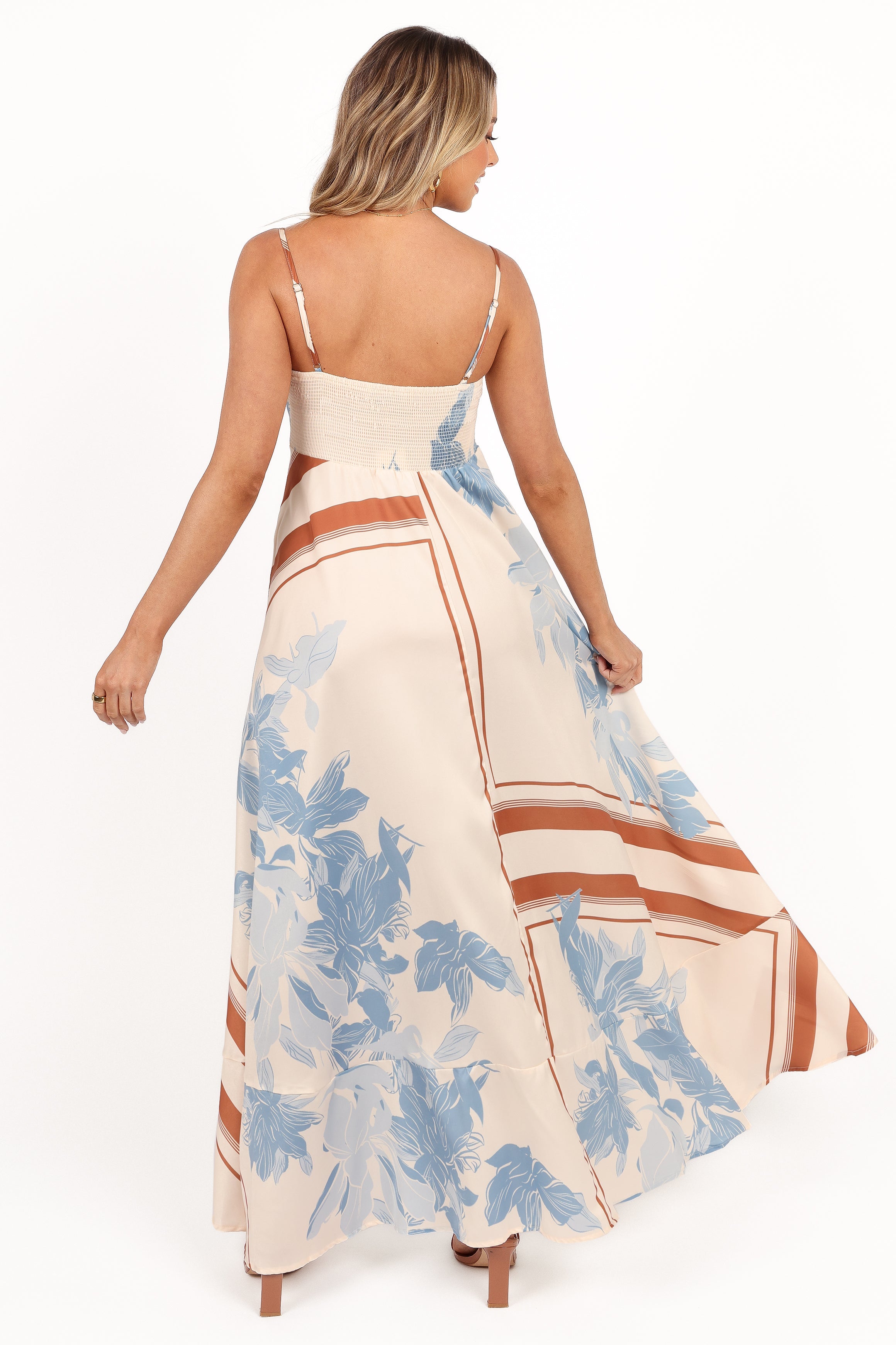 Petal and Pup USA DRESSES Elanor Maxi Dress - Pale Blue Print