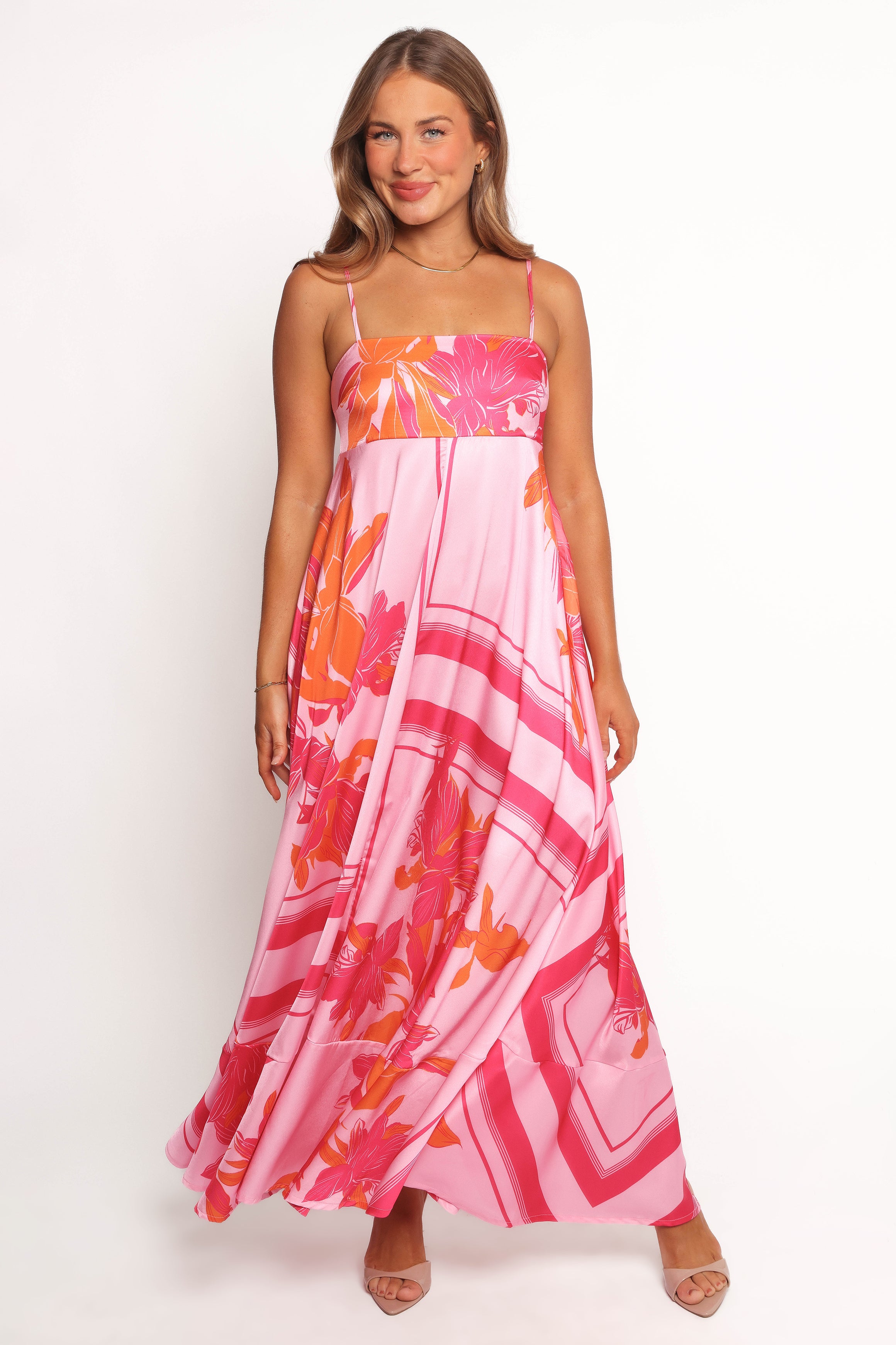 Petal and Pup USA DRESSES Elanor Maxi Dress - Pink/Orange