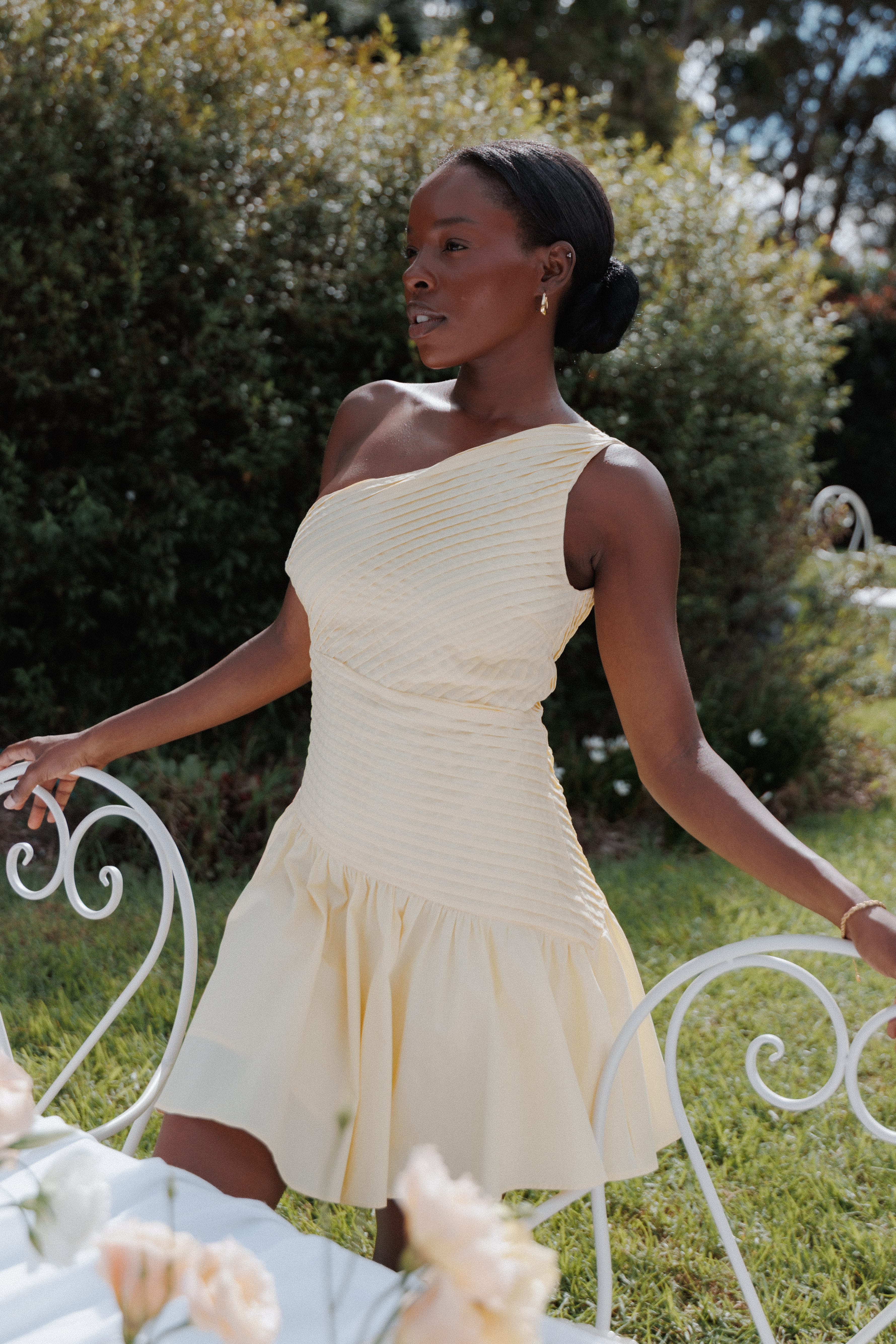 Petal and Pup USA DRESSES Elaria Off Shoulder Mini Dress - Butter Yellow