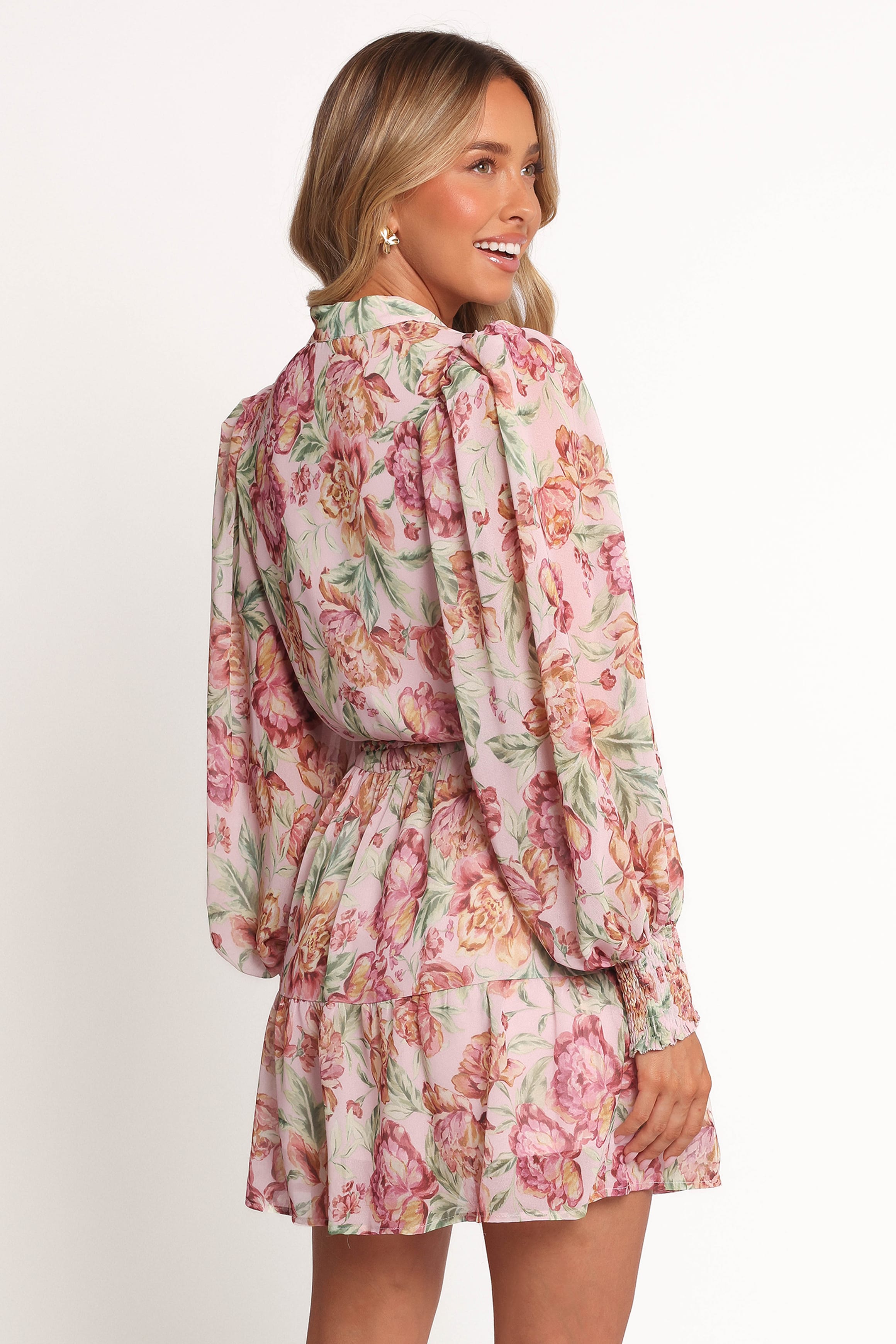 Petal and Pup USA DRESSES Elba Long Sleeve Mini Dress - Veiled Floral (Hold for Rack)