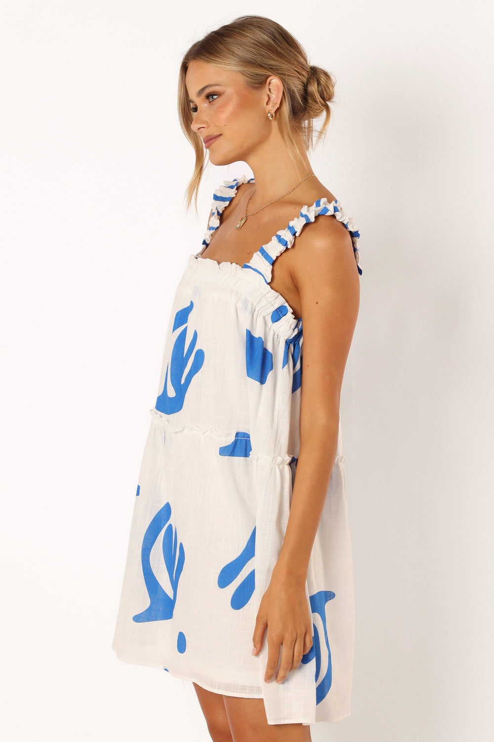 Petal and Pup USA DRESSES Elena Mini Dress - Blue Print