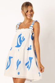 Petal and Pup USA DRESSES Elena Mini Dress - Blue Print