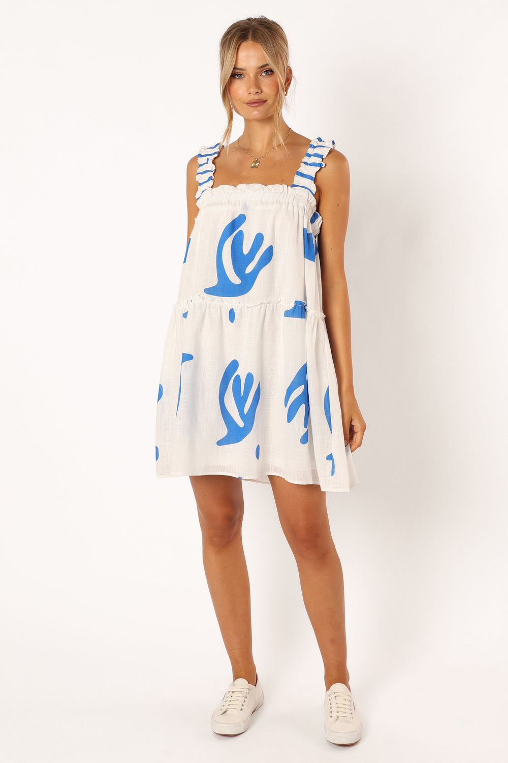 Petal and Pup USA DRESSES Elena Mini Dress - Blue Print