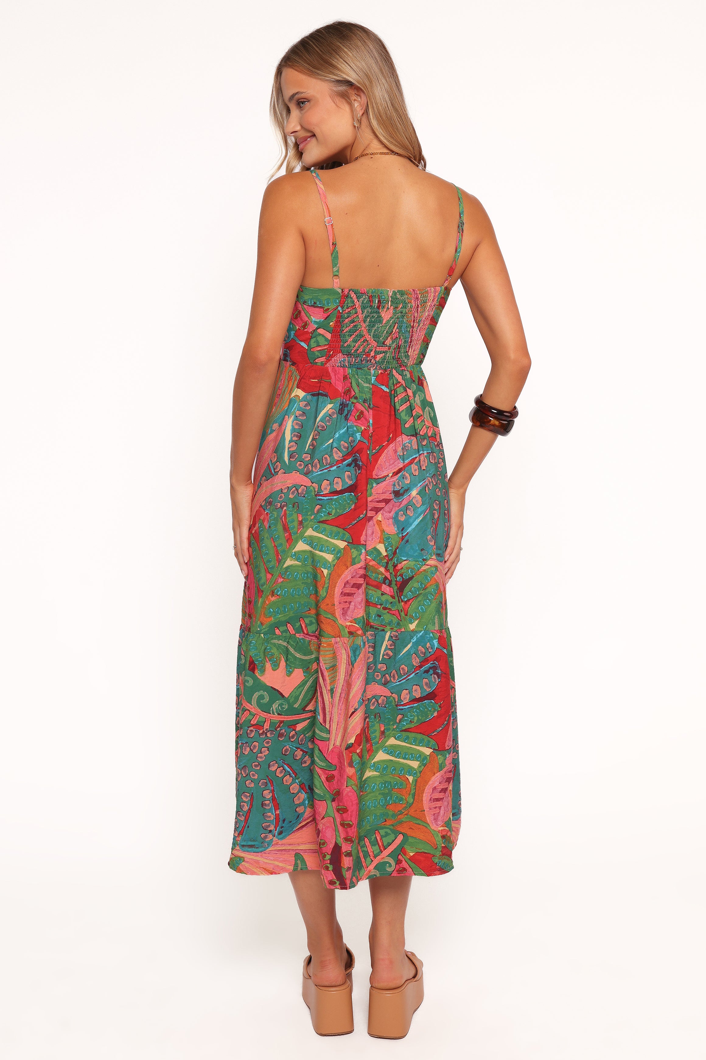 Petal and Pup USA DRESSES Eleonora Midi Dress - Calypso Coral