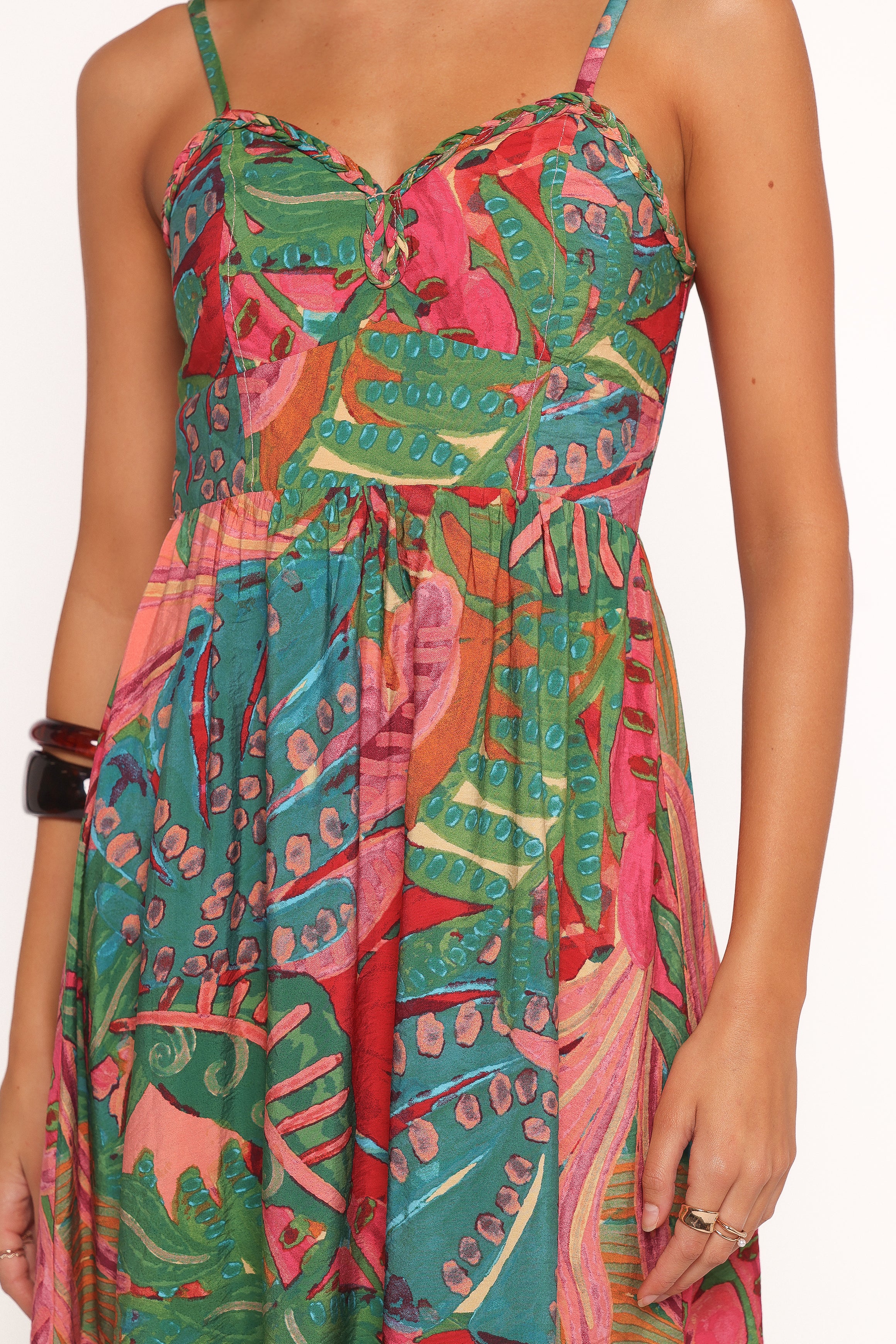 Petal and Pup USA DRESSES Eleonora Midi Dress - Calypso Coral