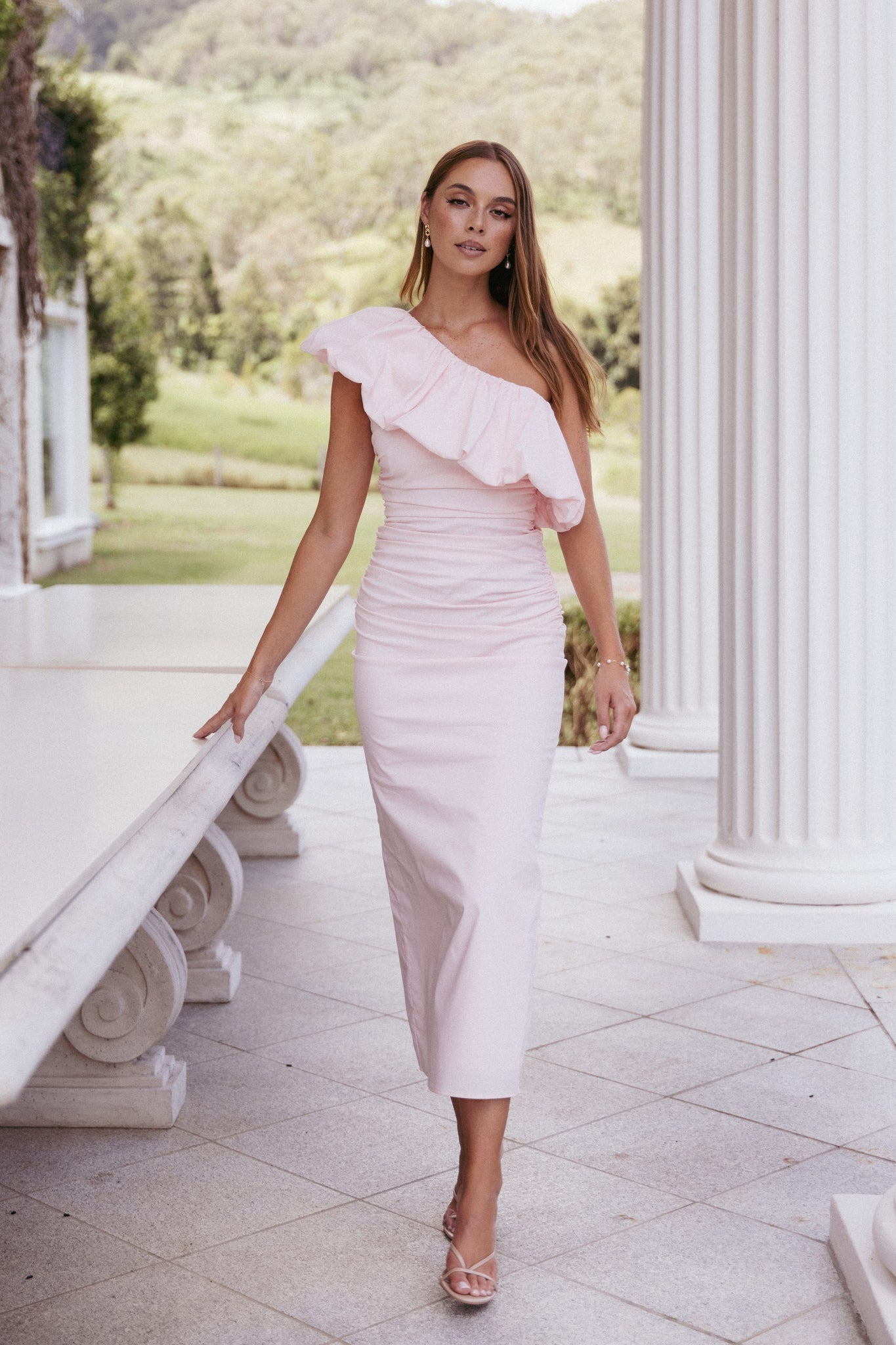 Eliya One Shoulder Frill Maxi Dress
