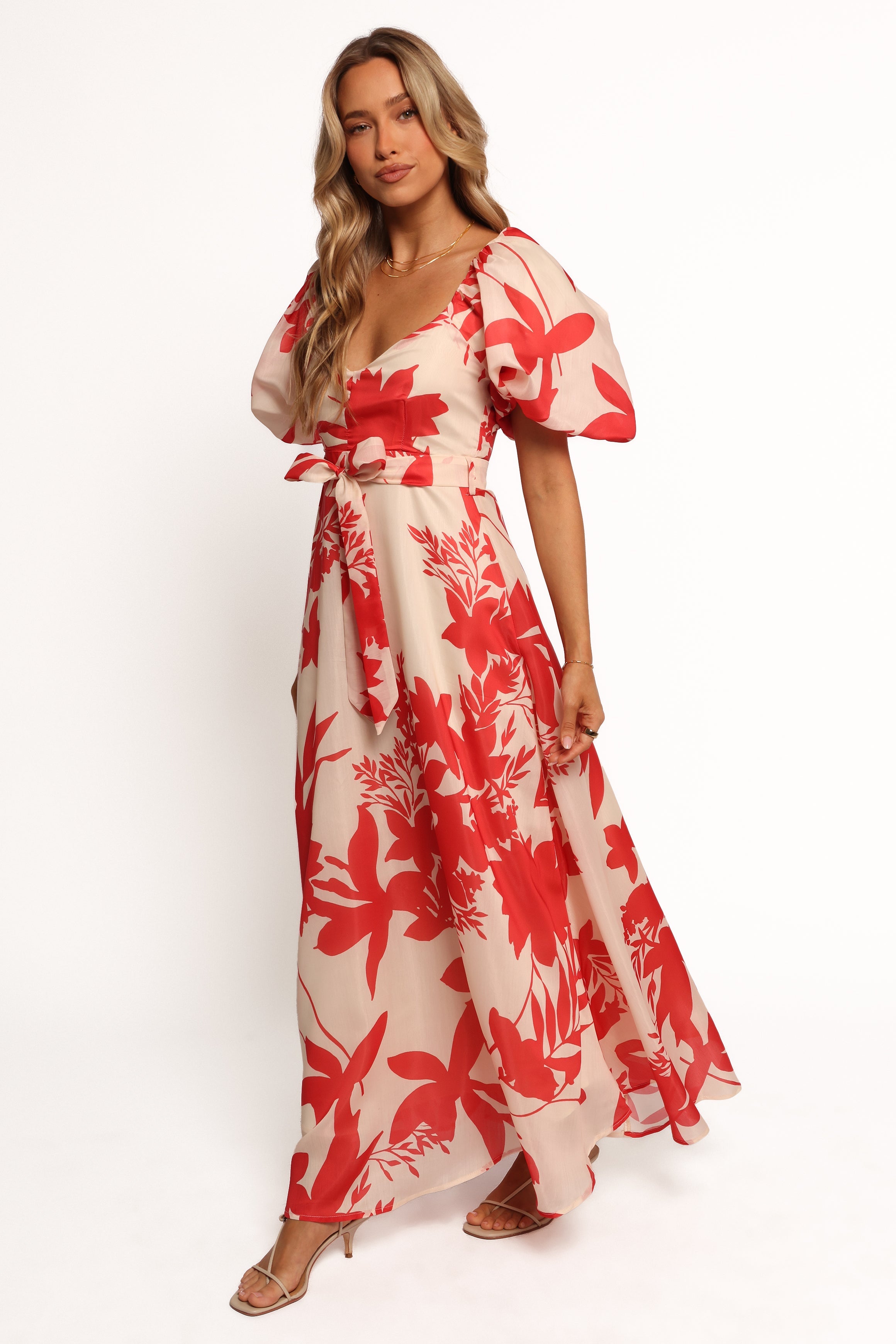 Petal and Pup USA DRESSES Ellery Midi Dress - Red Floral