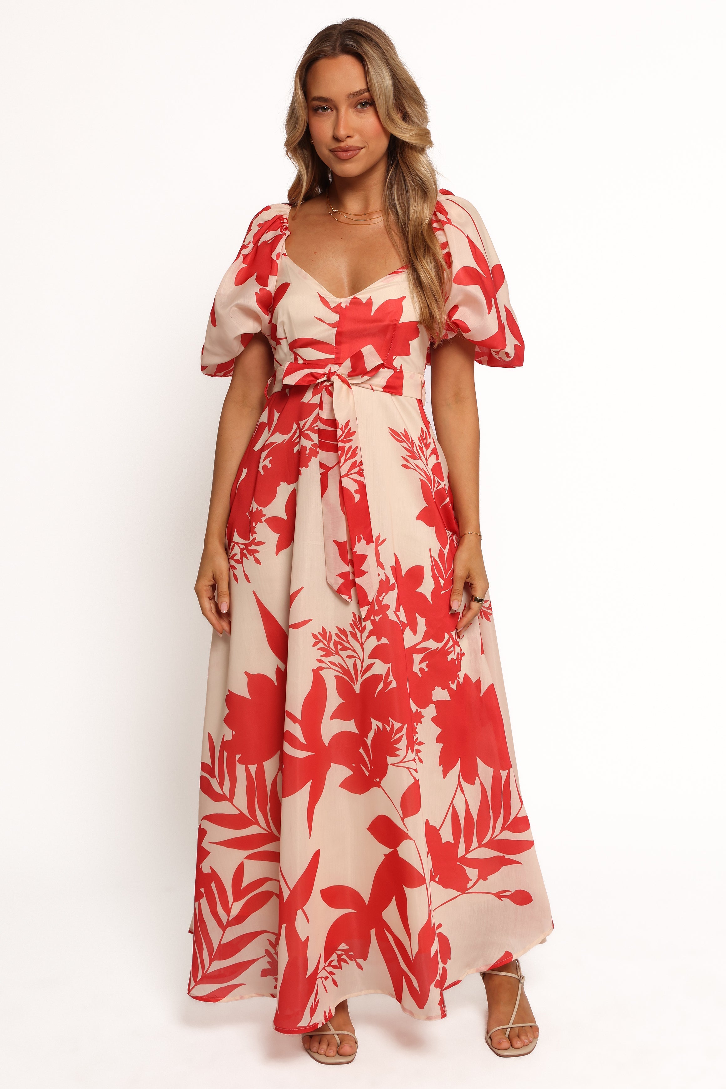 Petal and Pup USA DRESSES Ellery Midi Dress - Red Floral
