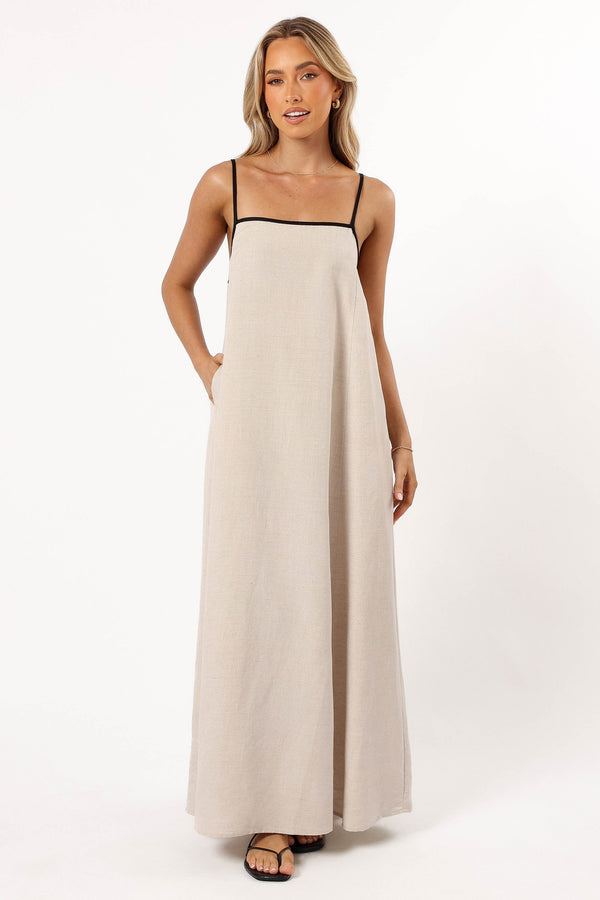 Petal and Pup USA DRESSES Elliana Maxi Dress - Beige