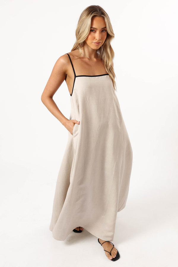 Petal and Pup USA DRESSES Elliana Maxi Dress - Beige