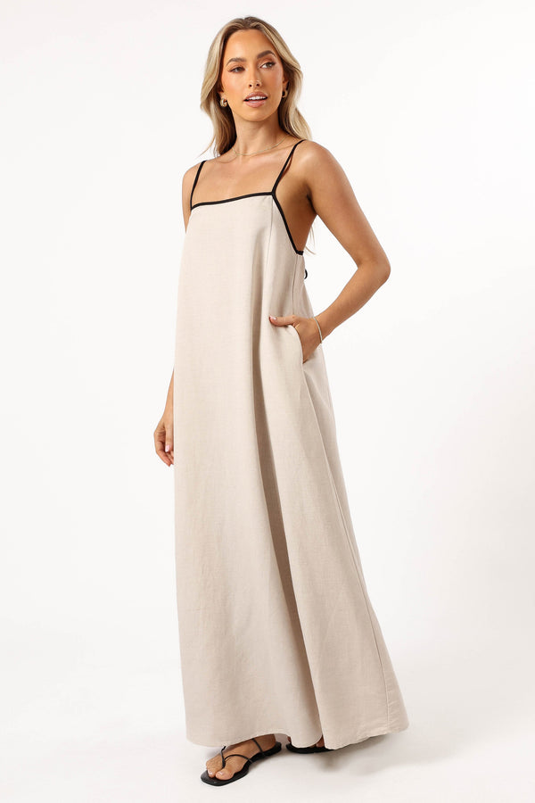 Petal and Pup USA DRESSES Elliana Maxi Dress - Beige