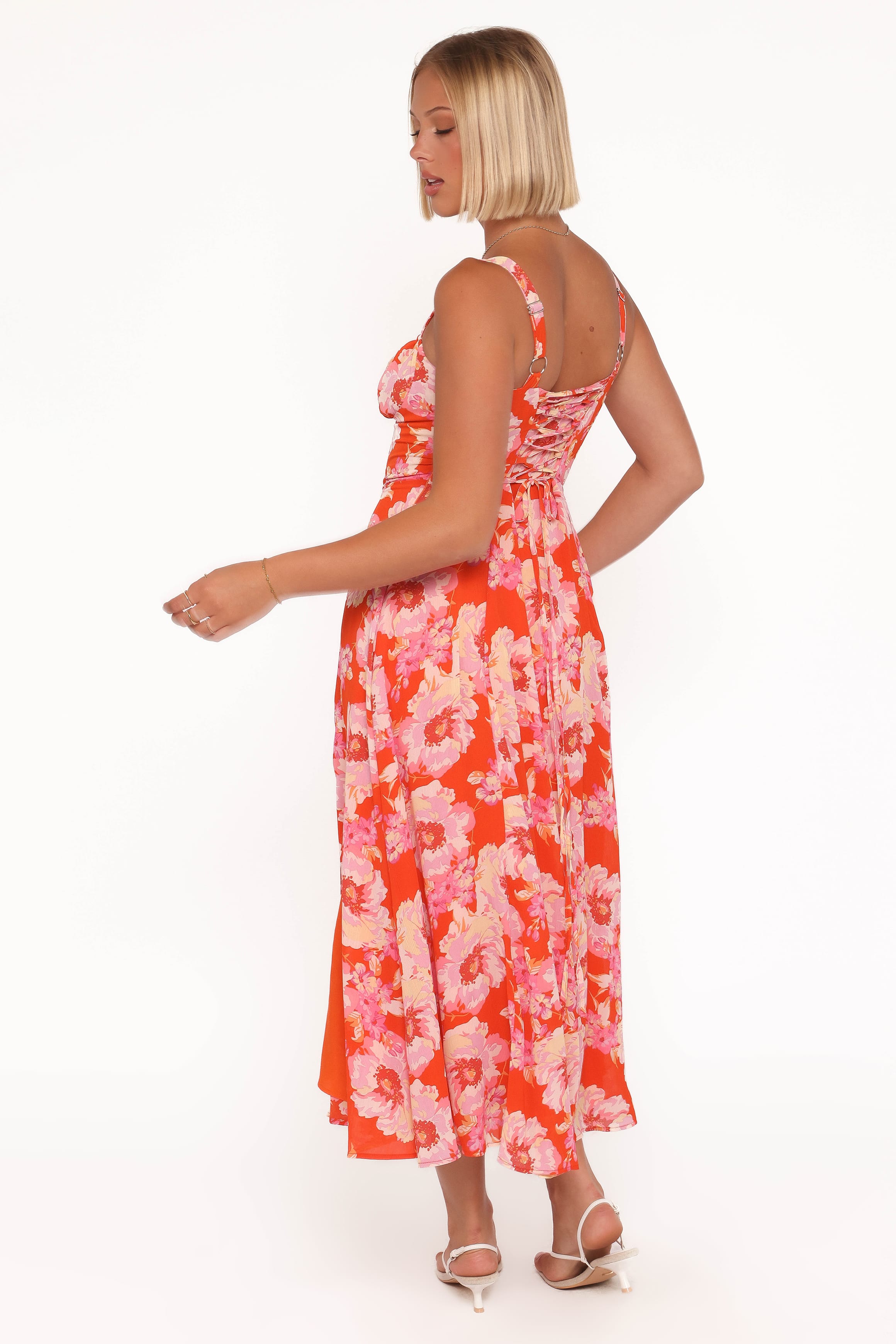 Petal and Pup USA DRESSES Elodie Midi Dress - Red Floral