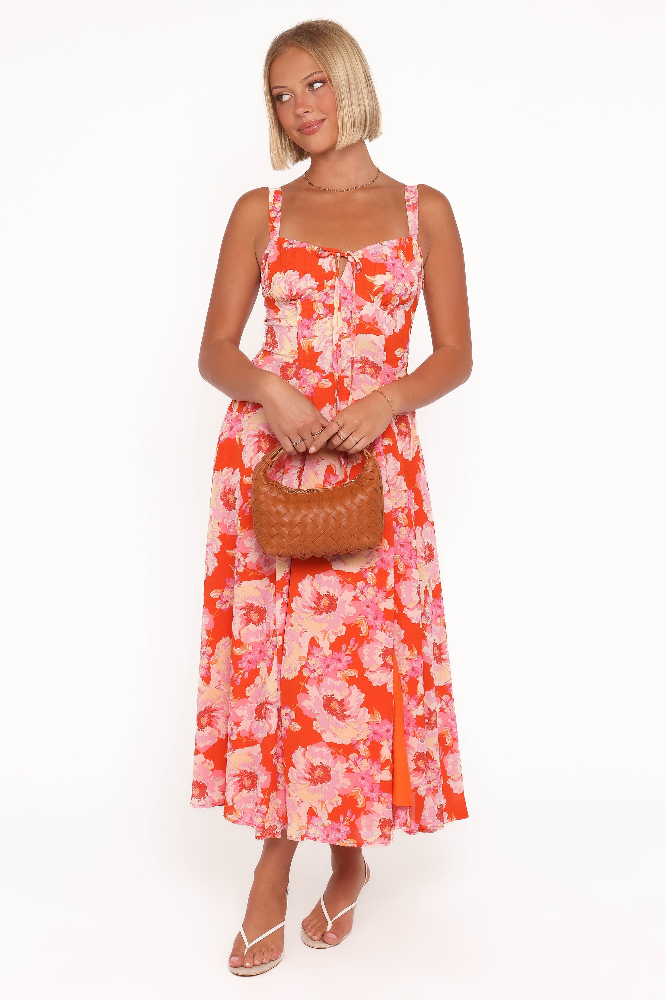 Petal and Pup USA DRESSES Elodie Midi Dress - Red Floral