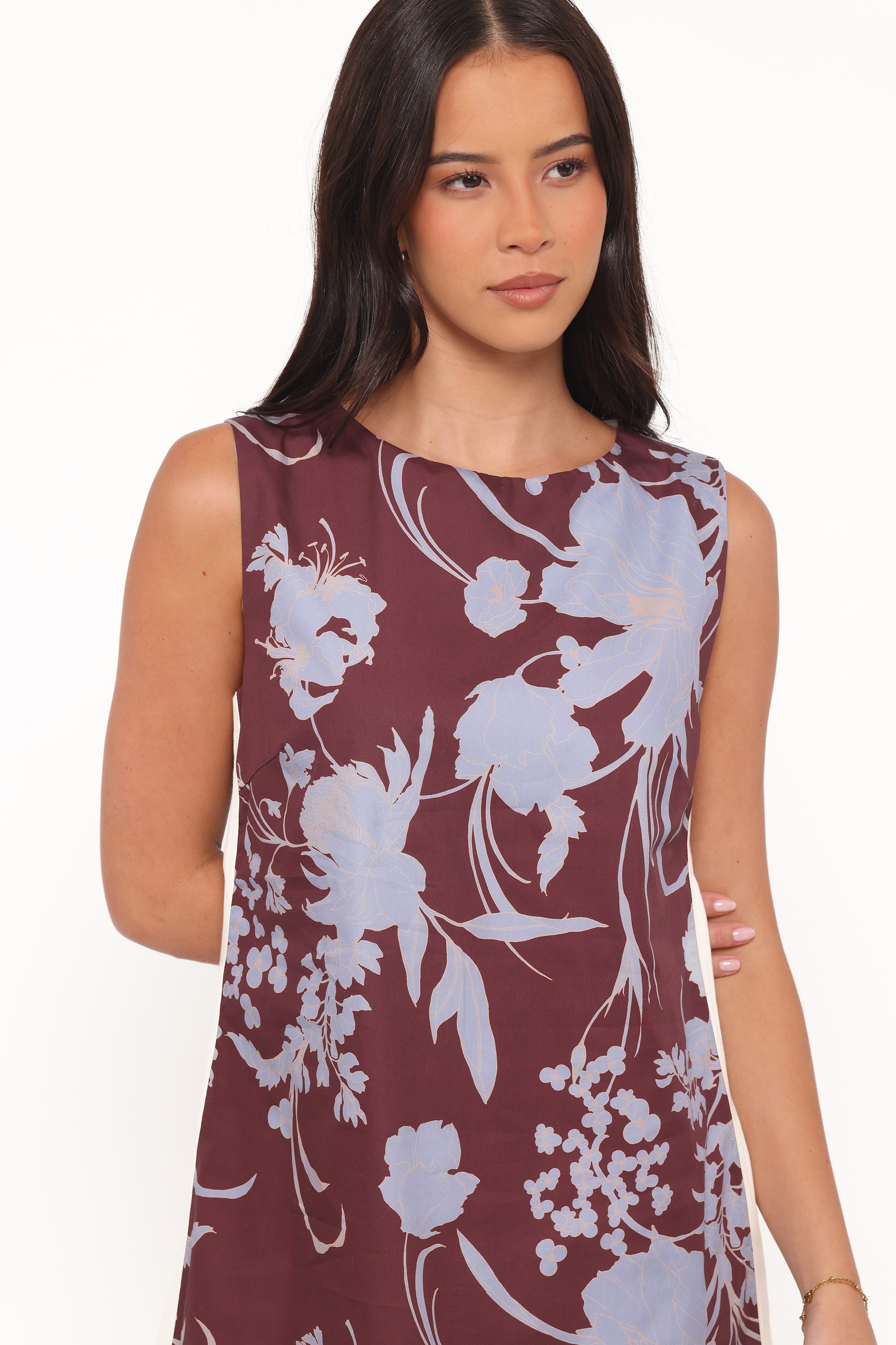 Petal and Pup USA DRESSES Elorna Mini Dress - Burgundy Floral