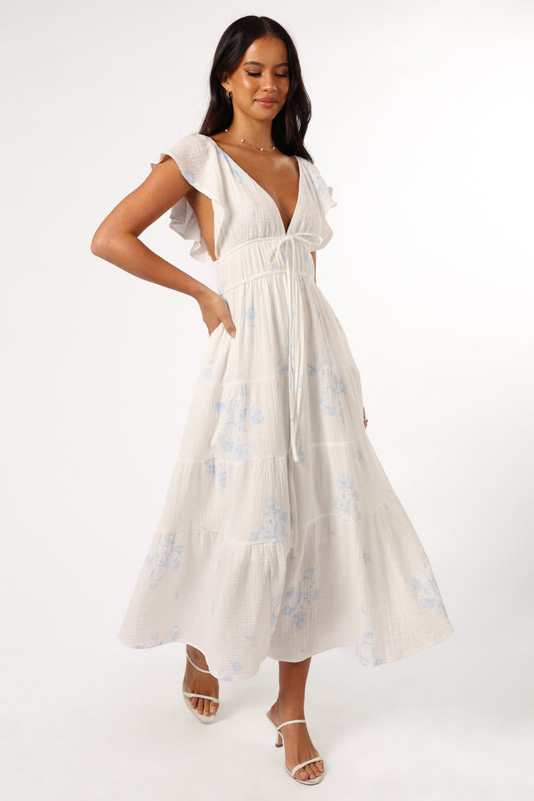 Petal and Pup USA DRESSES Elowen Midi Dress - Off White