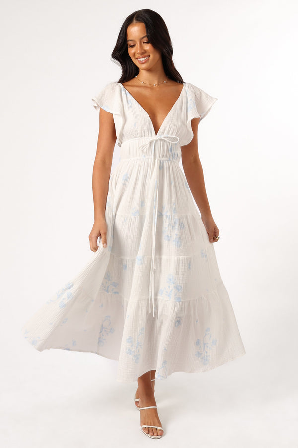 Petal and Pup USA DRESSES Elowen Midi Dress - Off White