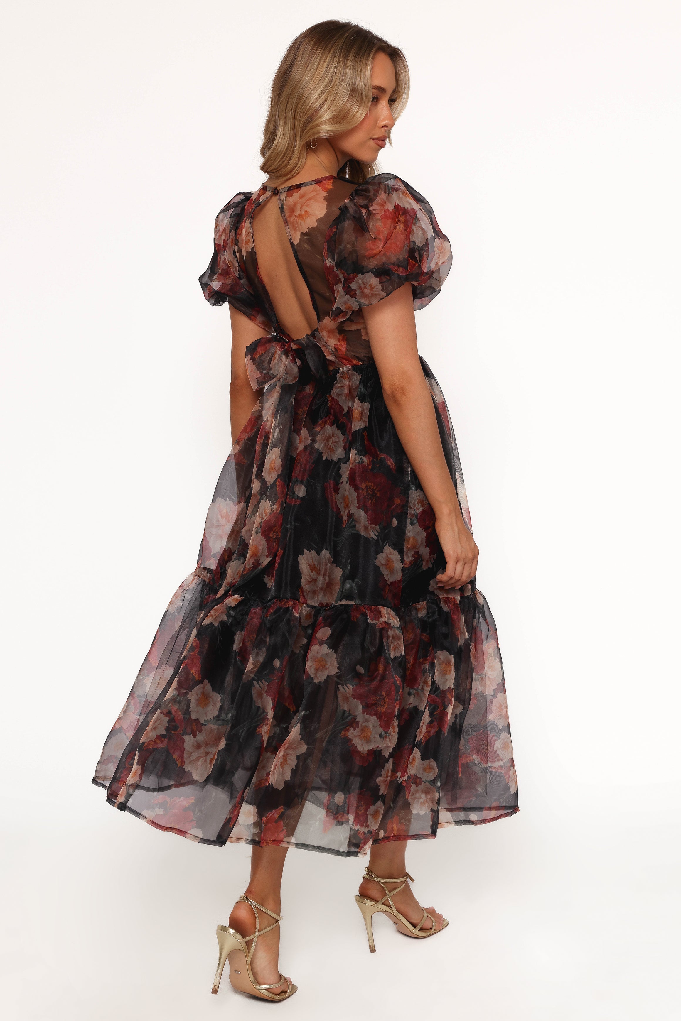 Petal and Pup USA DRESSES Elspeth Midi Dress - Black Floral