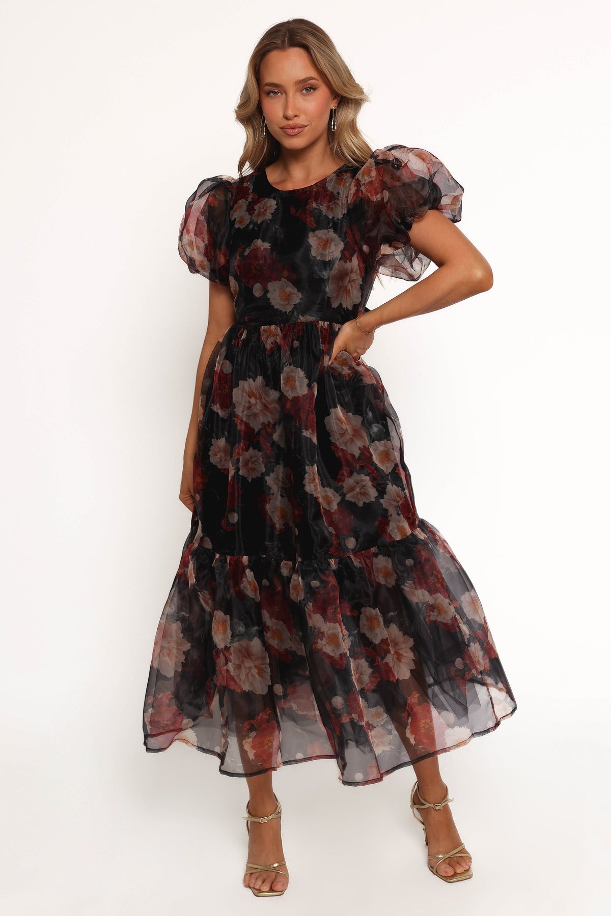 Elspeth Midi Dress - Black Floral | Petal & Pup USA