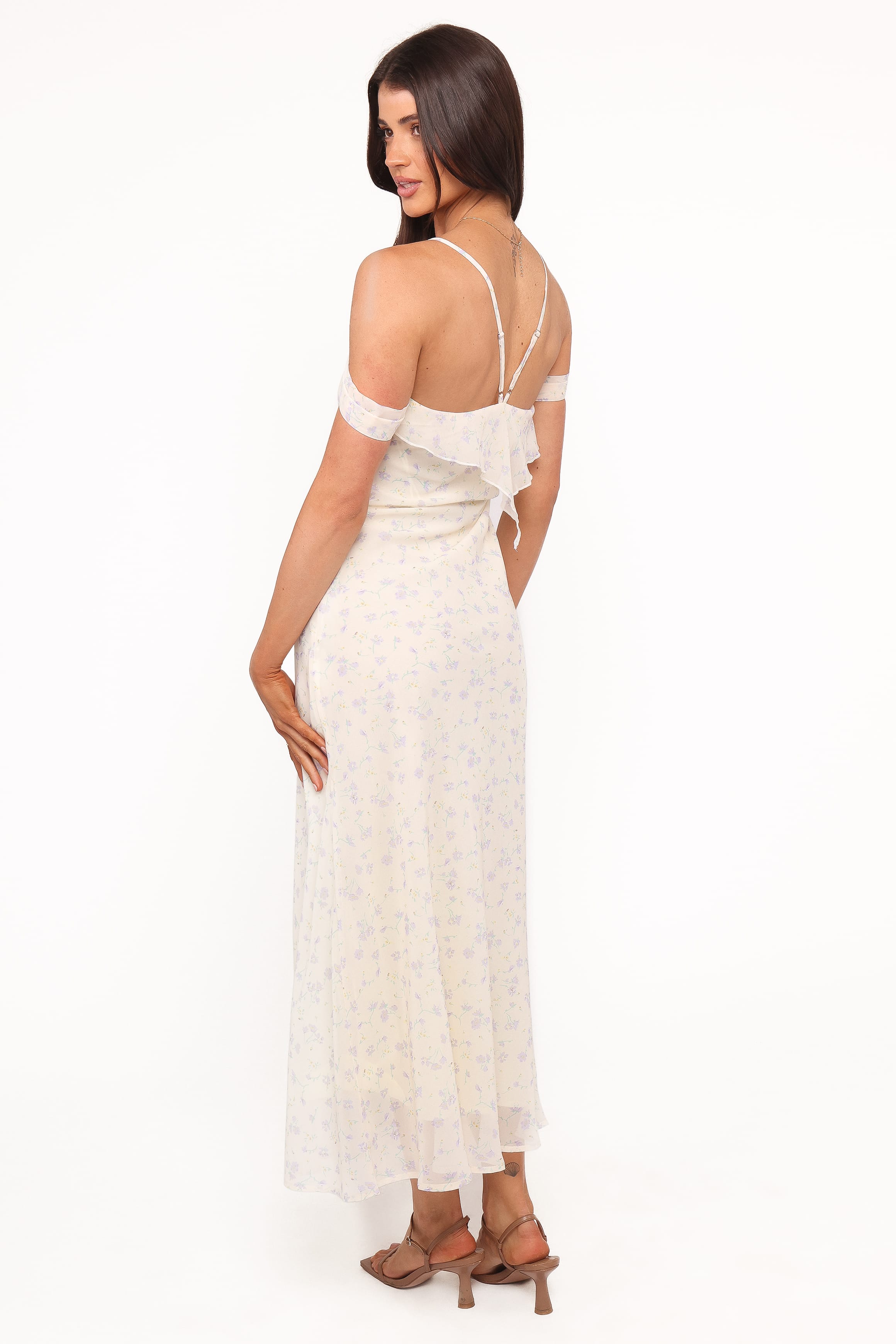 Petal and Pup USA DRESSES Elwood Midi Dress - Yellow Ditsy Floral