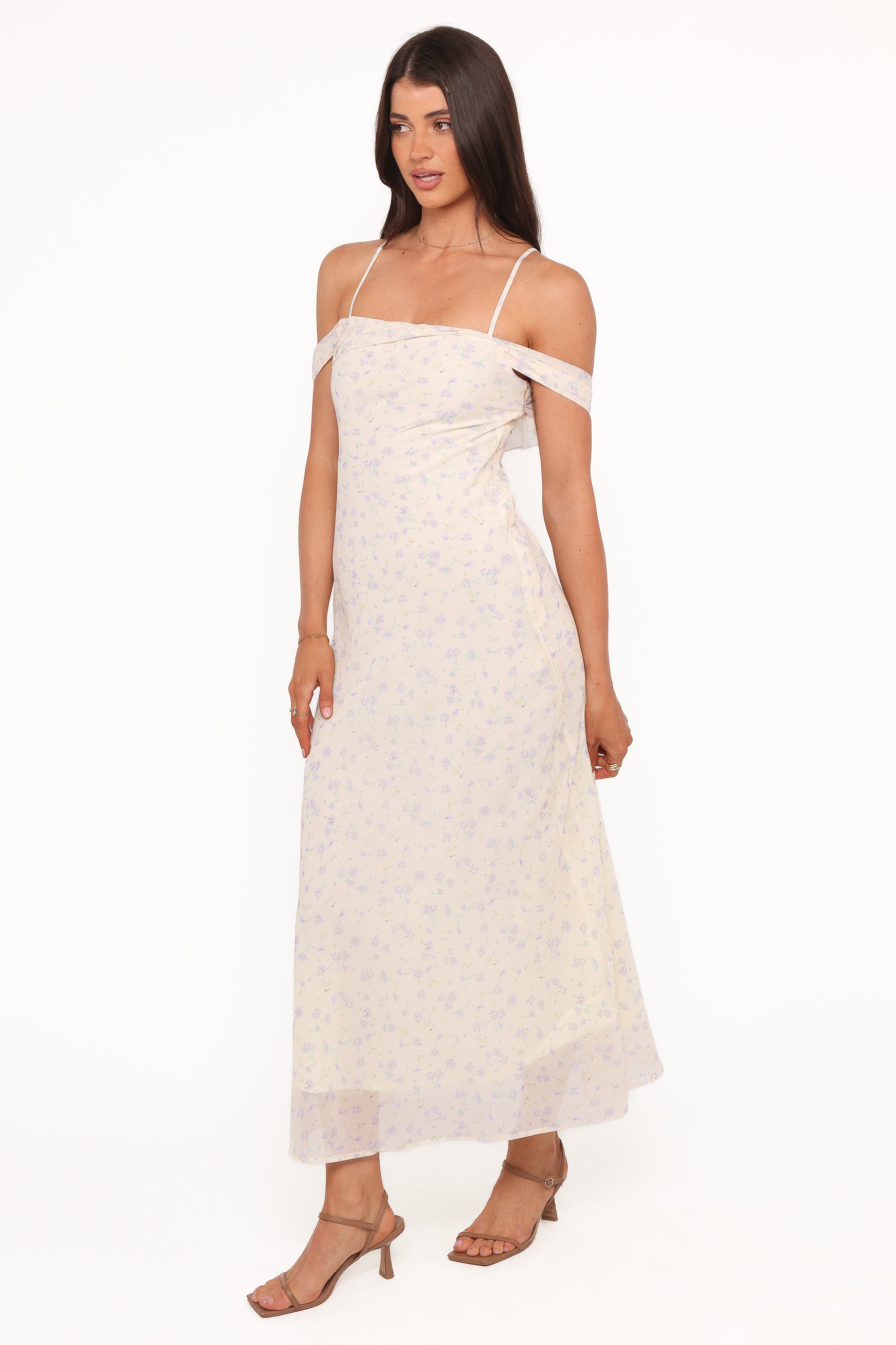 Petal and Pup USA DRESSES Elwood Midi Dress - Yellow Ditsy Floral