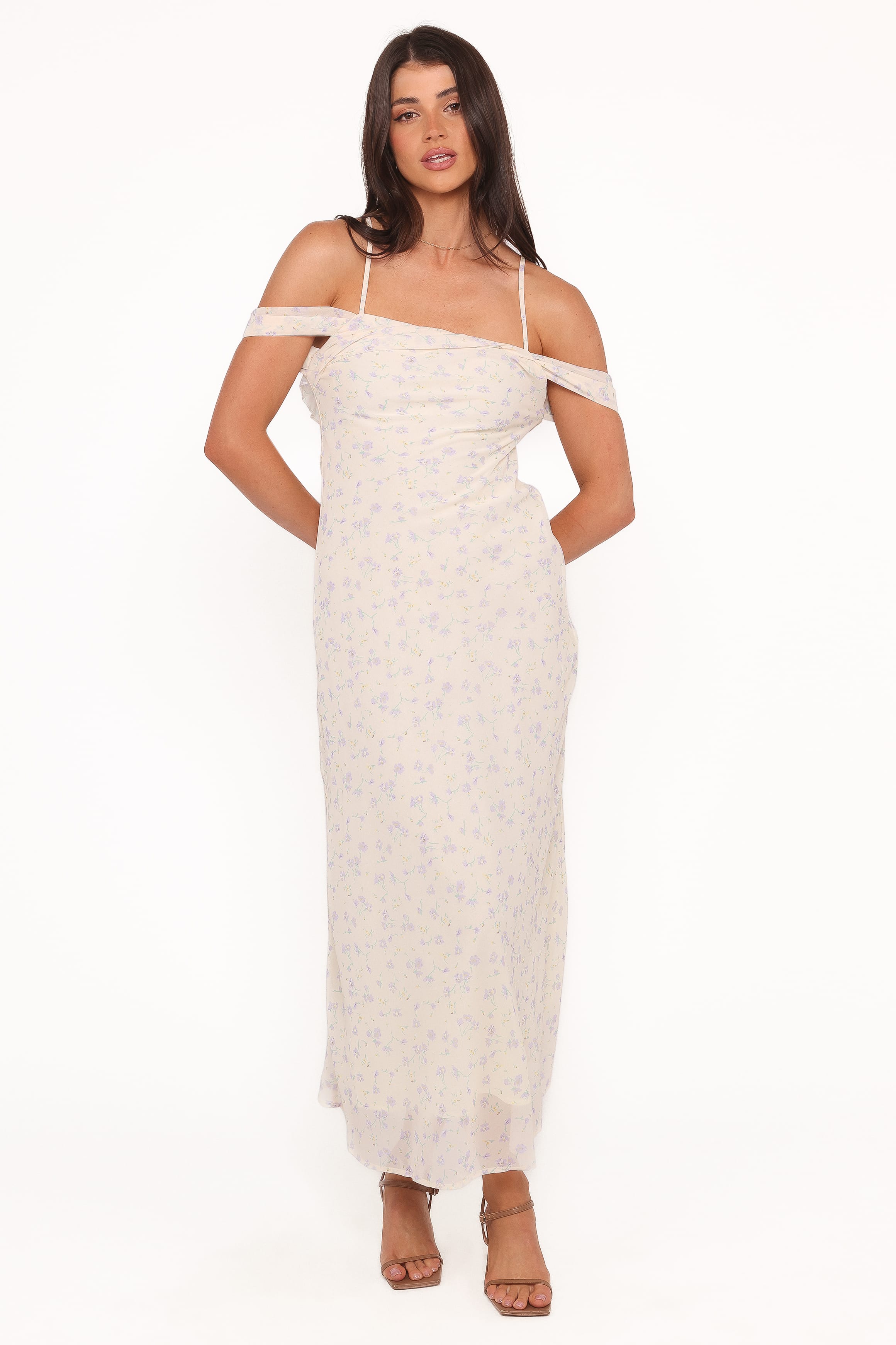 Petal and Pup USA DRESSES Elwood Midi Dress - Yellow Ditsy Floral