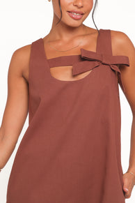 Petal and Pup USA DRESSES Elyria Mini Dress - Brown