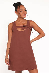 Petal and Pup USA DRESSES Elyria Mini Dress - Brown