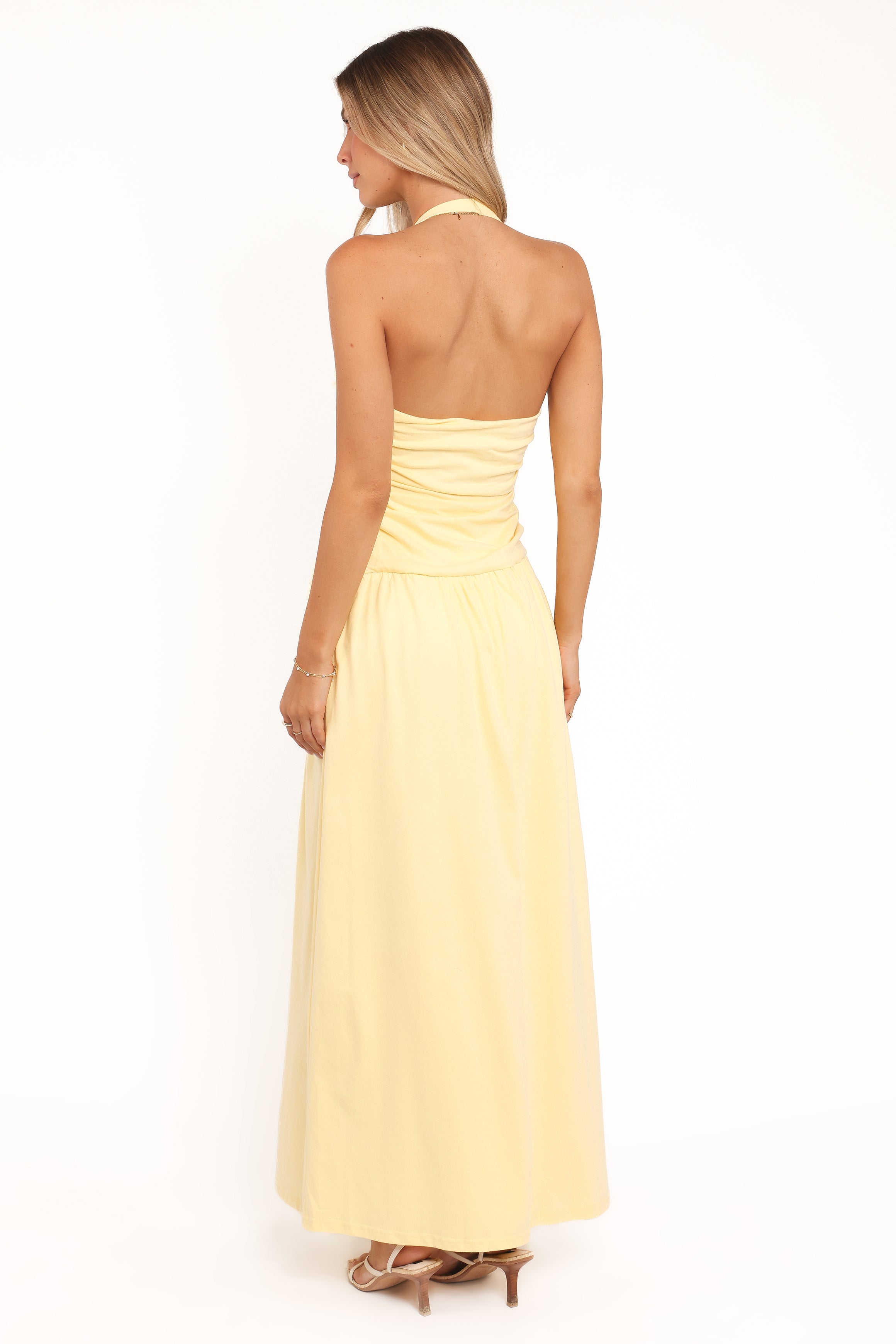 Emalia Halter Maxi Dress - Pale Yellow, S, Petal & Pup Emalia Halter Maxi Dress - Pale Yellow, S, Petal & Pup