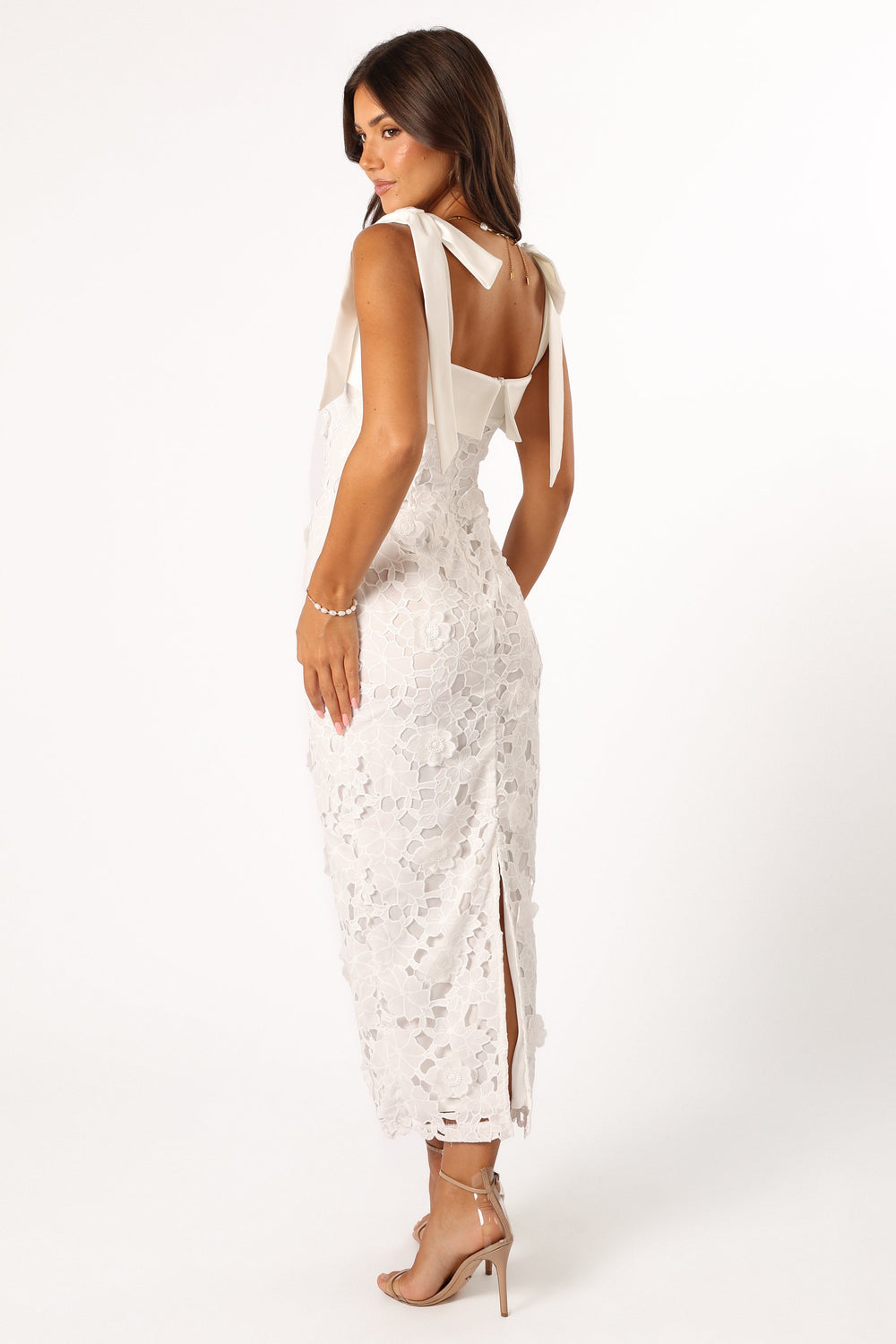 Petal and Pup USA DRESSES Emersyn Midi Lace Dress - White