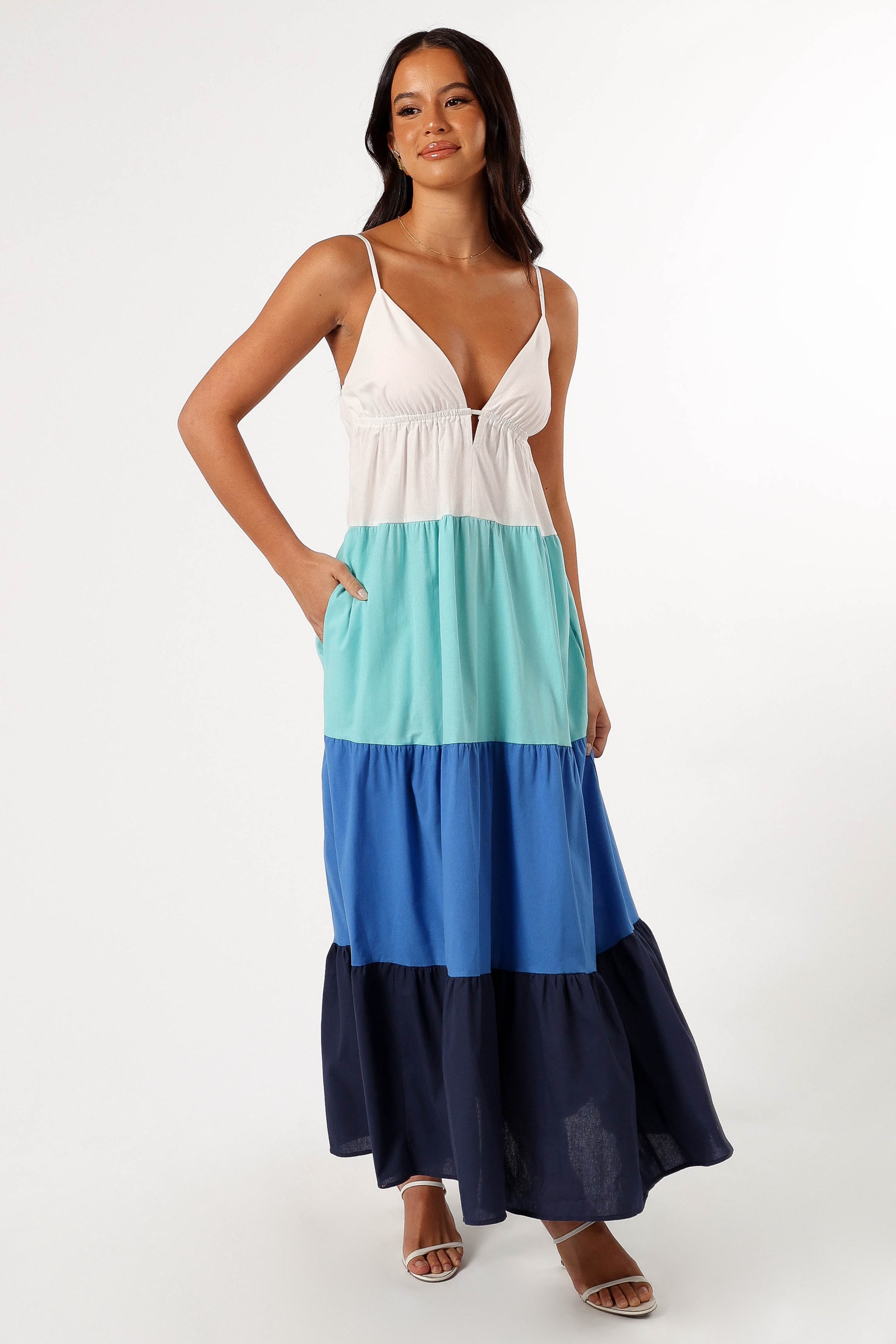 Petal and Pup USA DRESSES Emilee Maxi Dress - Blue Multi