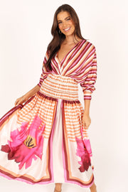 Petal and Pup USA DRESSES Emilia Long Sleeve Maxi Dress - Pink Stripe