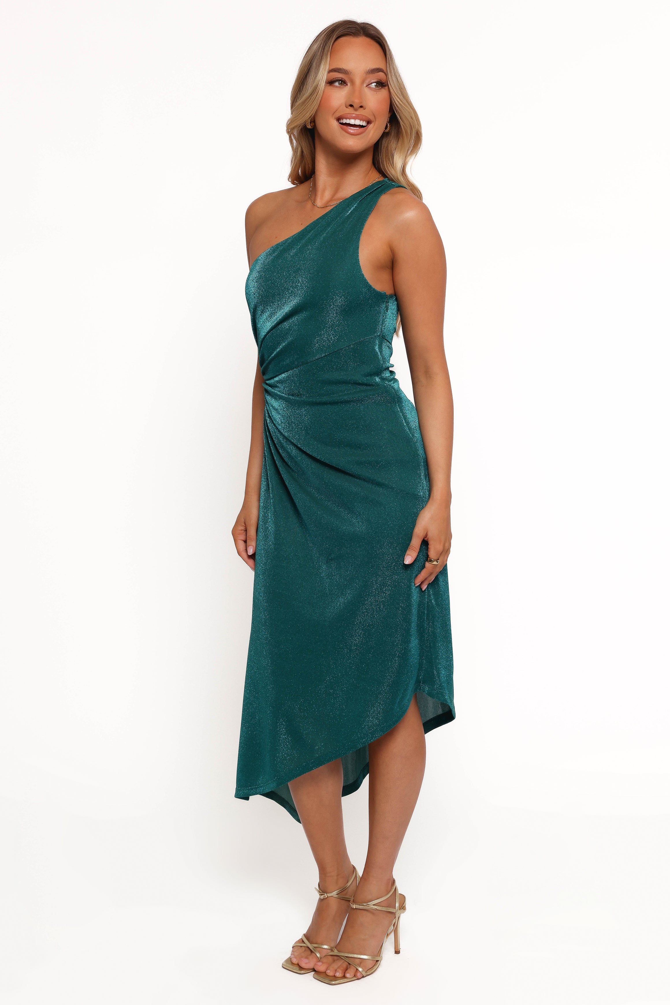 Petal and Pup Women's Emma One Shoulder Midi Dress - Teal