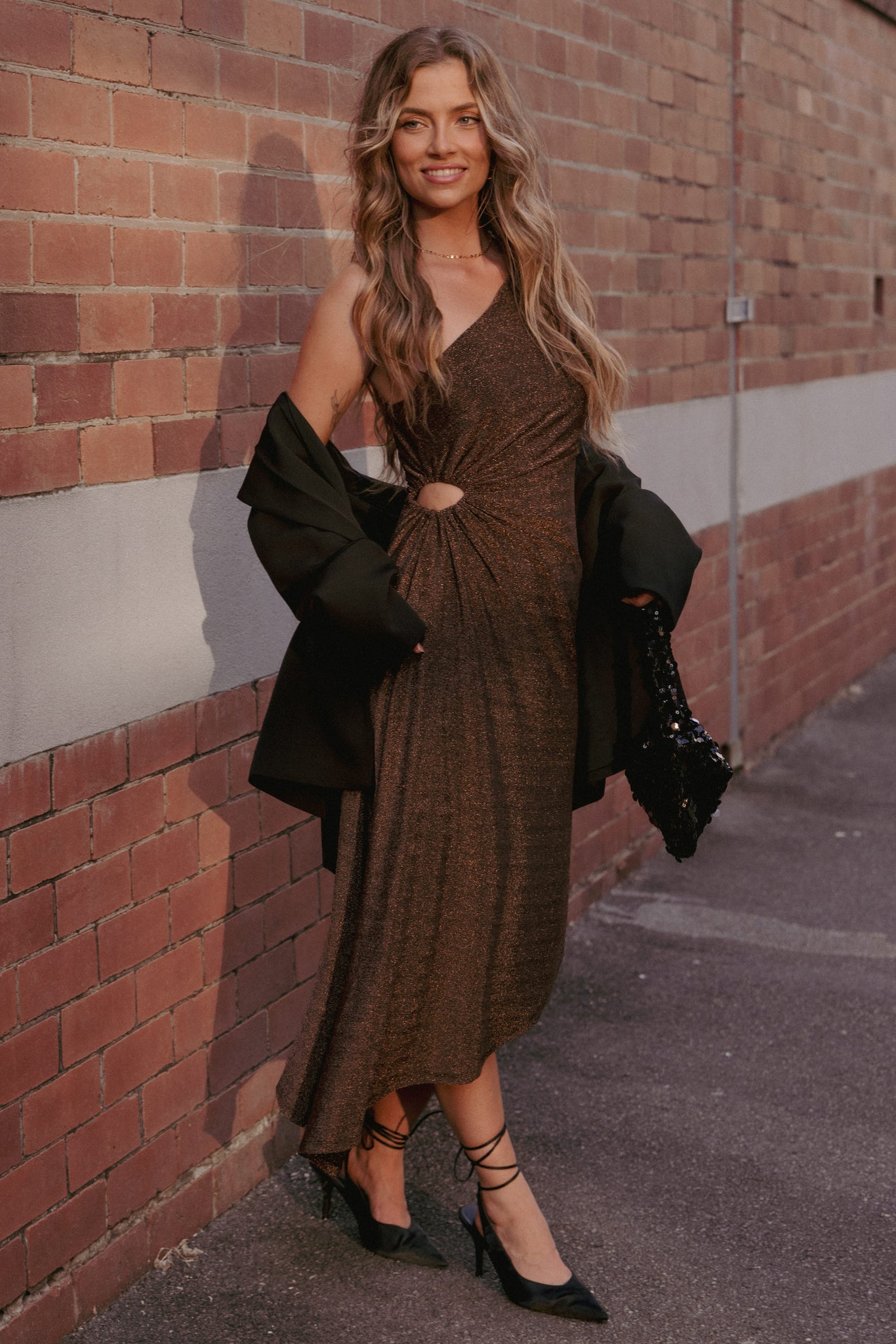 Emma One Shoulder Midi Dress