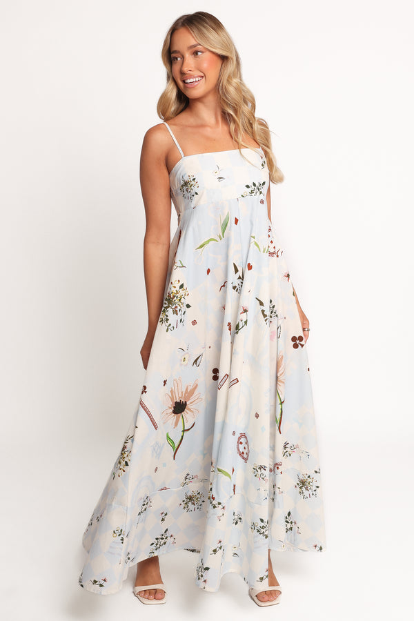 Petal and Pup USA DRESSES Emmeline Maxi Dress - Blue Floral