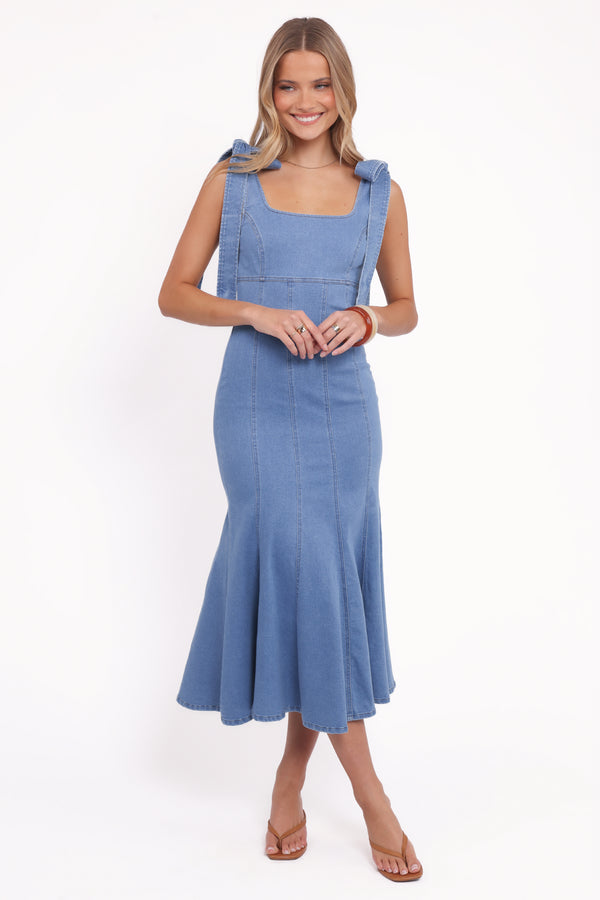 Callum Midi Dress - Dark Denim | Petal & Pup USA Callum Midi Dress - Dark Denim | Petal & Pup USA