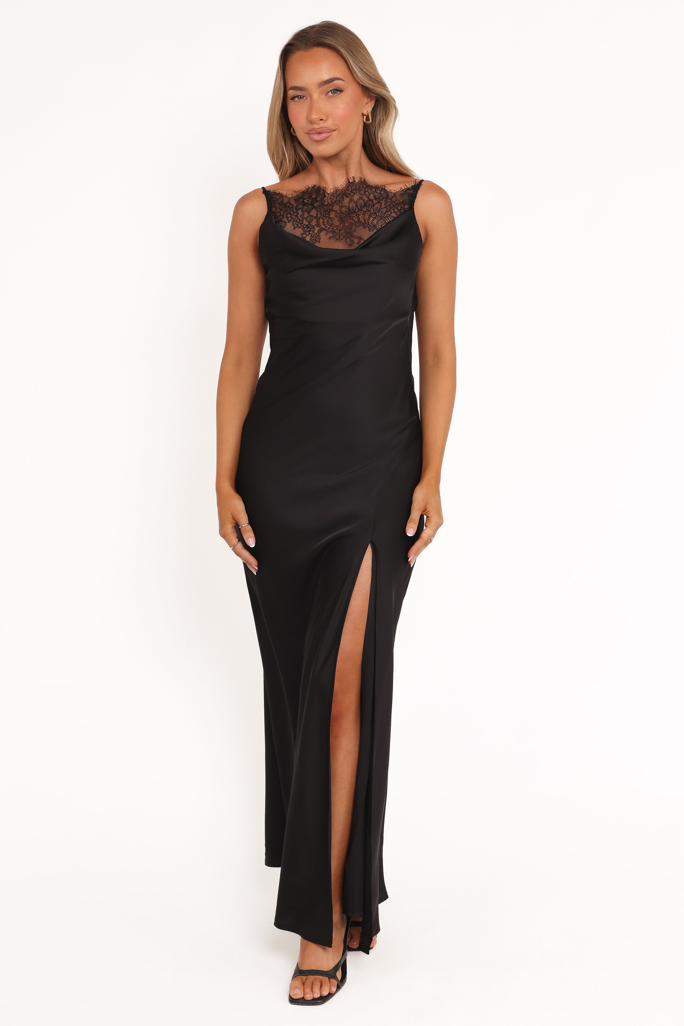Petal and Pup USA DRESSES Evana Lace Maxi Dress - Black